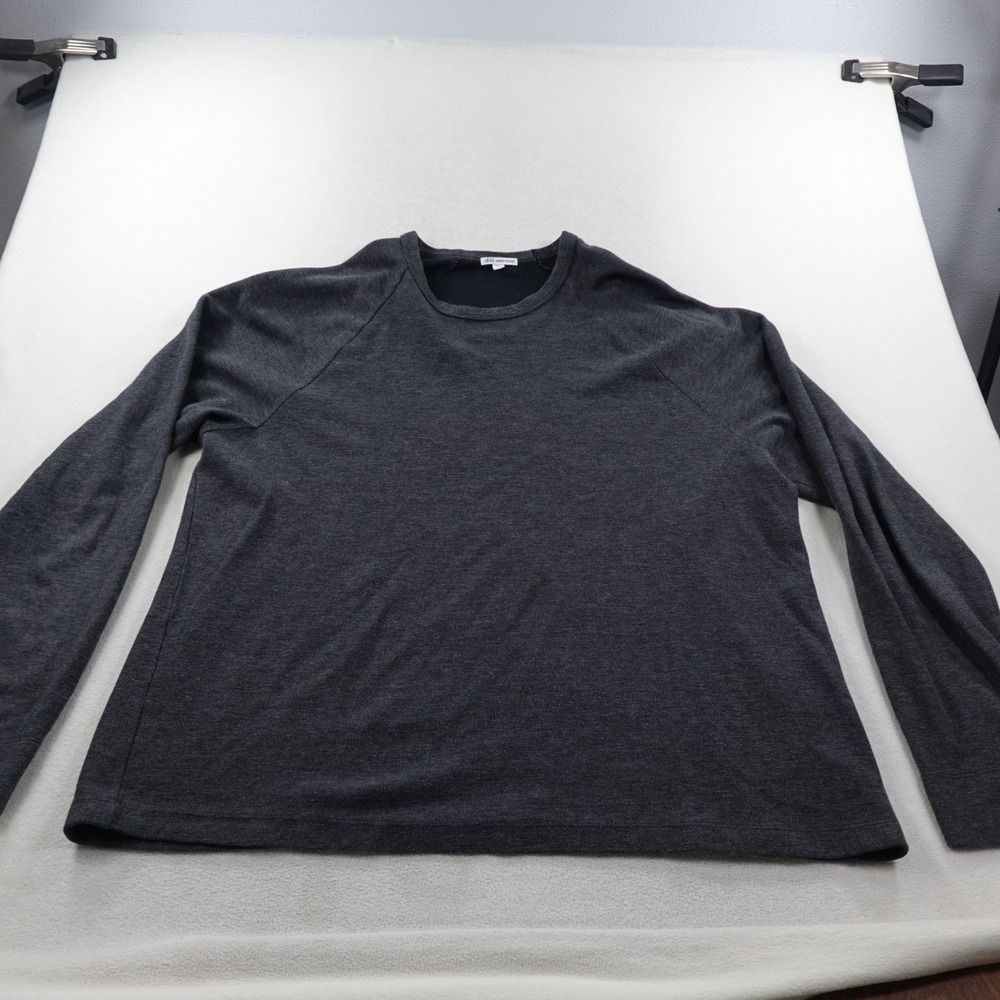 James Perse Long Sleeve Crew Shirt Mens 2XL (5) Gray Knit Cotton Raglan